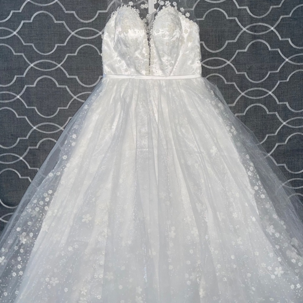 Sparkly Tulle Wedding Boho Ball Gown - Picture 4 of 7